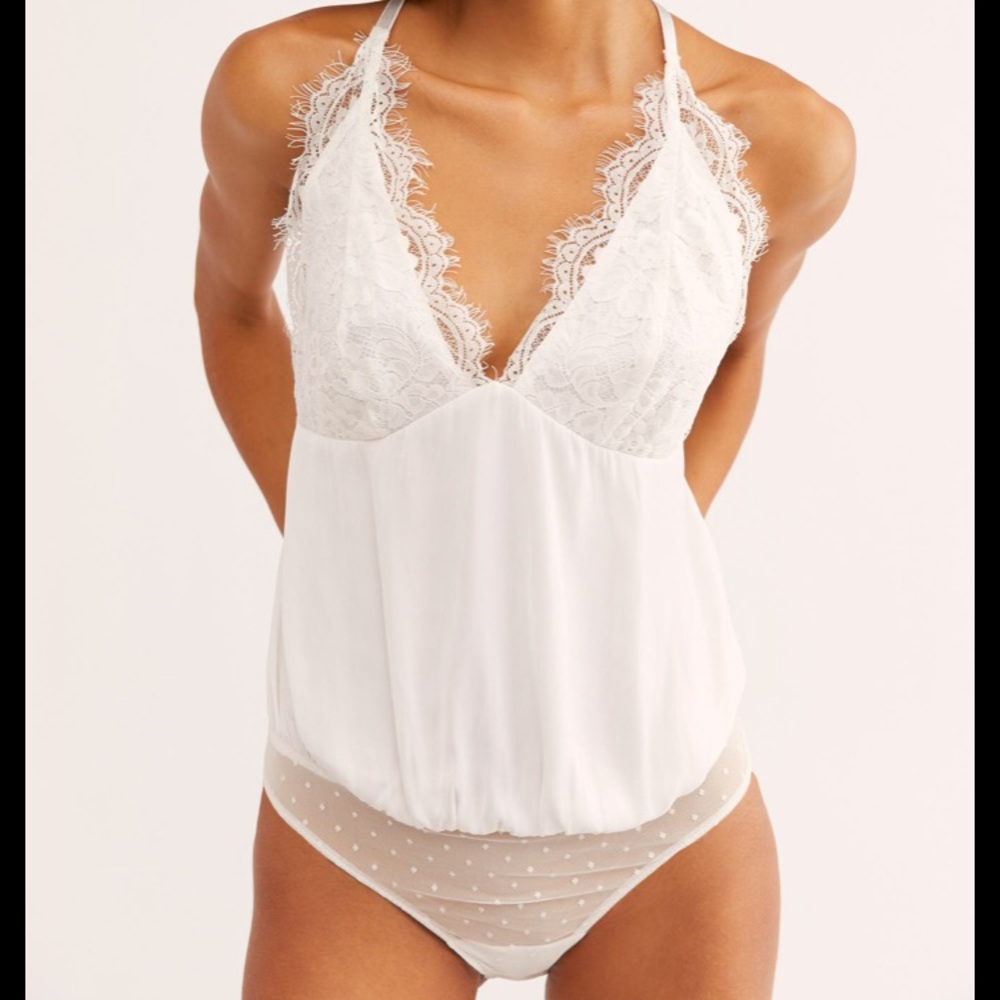 NWT Free People Ivory Lace Bodysuit